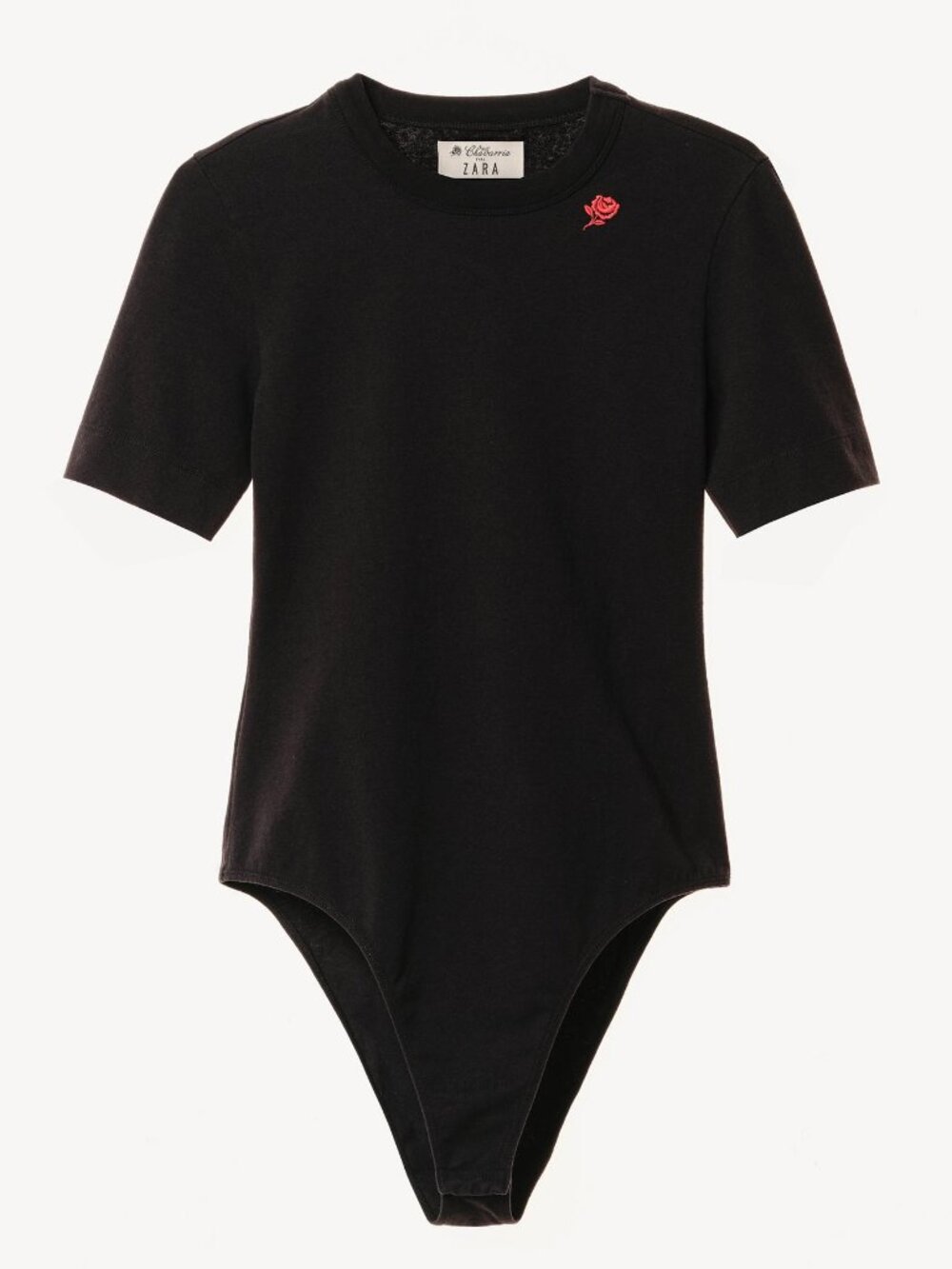 Willy Chavarria X Zara Embroidered Short Sleeve Bodysuit - Black, S (fits XS)